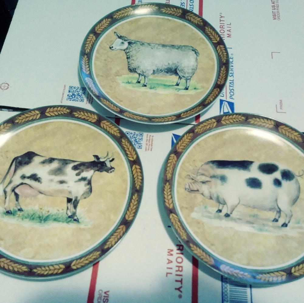 🐷🐹🐶FARMYARD COLLECTION SET OF 3 🐂FANTASTIC VINTAGE GIFT GIVING.🐎🫎🐴🐆🐅🐕